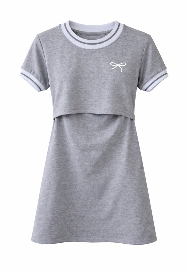 Vestido cuello deportivo Lactancia. Gris jaspe