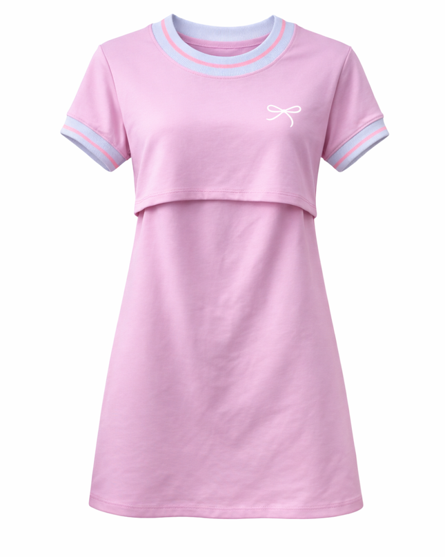 Vestido cuello deportivo Lactancia. Pink