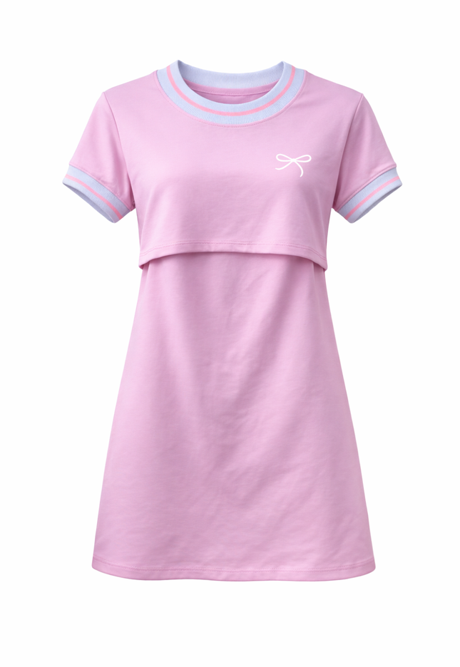 Vestido cuello deportivo Lactancia. Pink