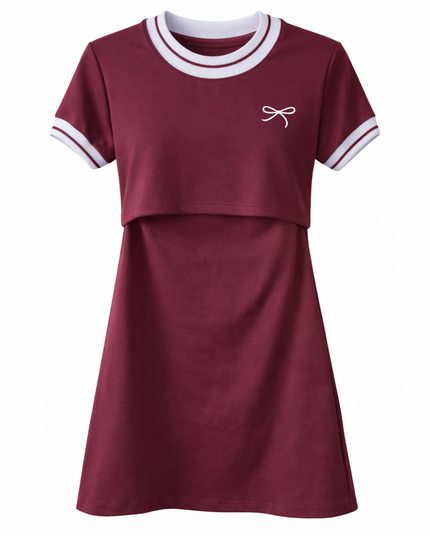 Vestido cuello deportivo Lactancia. Vino