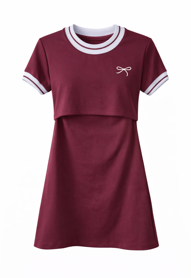 Vestido cuello deportivo Lactancia. Vino