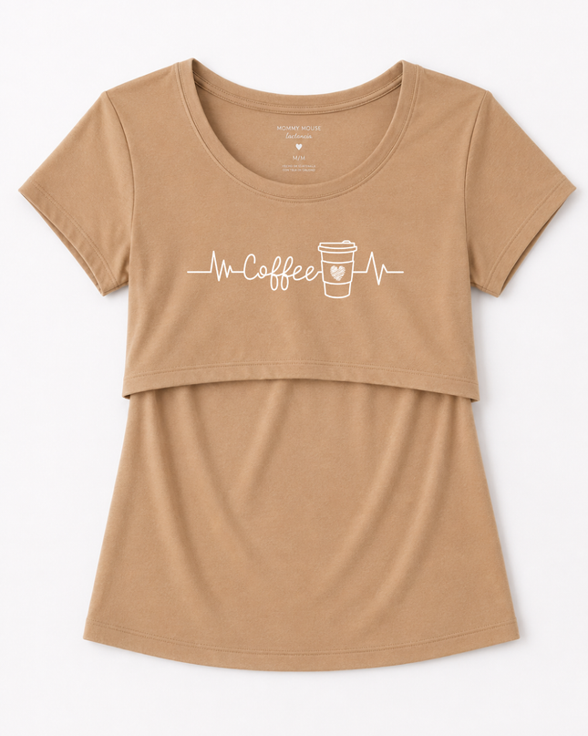 Blusa lactancia estampada. Latidos Coffee