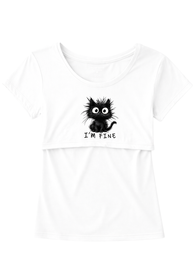 Blusa maternidad-lactancia mc estampada. Im Fine