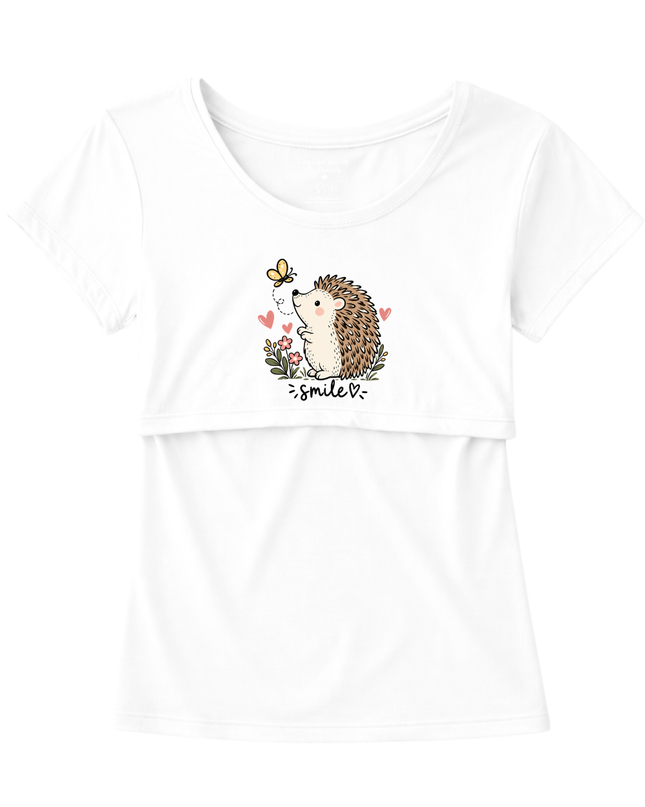 Blusa maternidad-lactancia mc estampada. Smile Spin