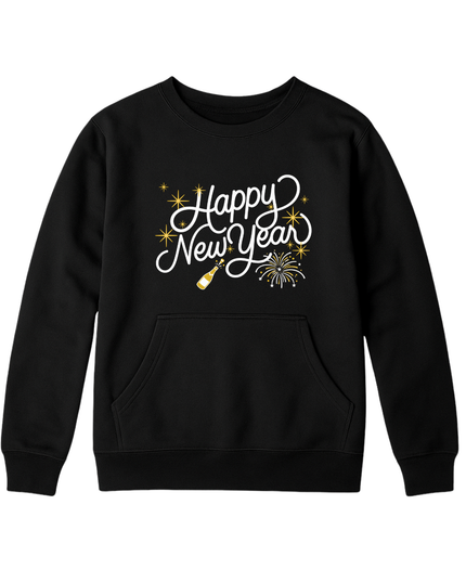 Sudadera afelpada Unisex. Happy new year champagne