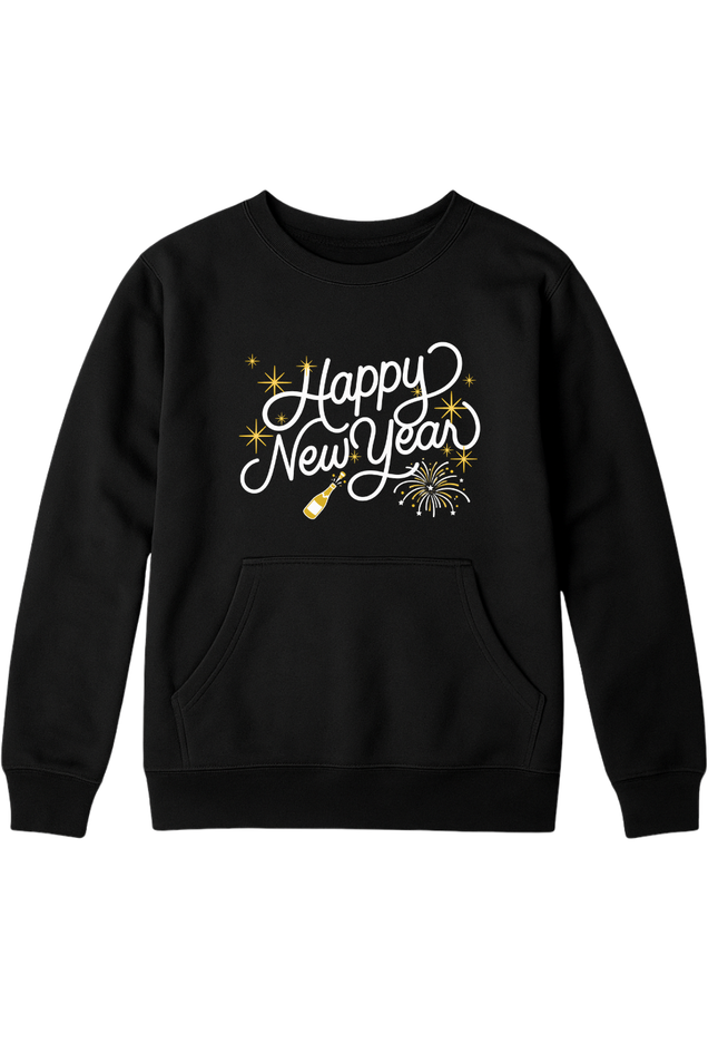 Sudadera afelpada Unisex. Happy new year champagne