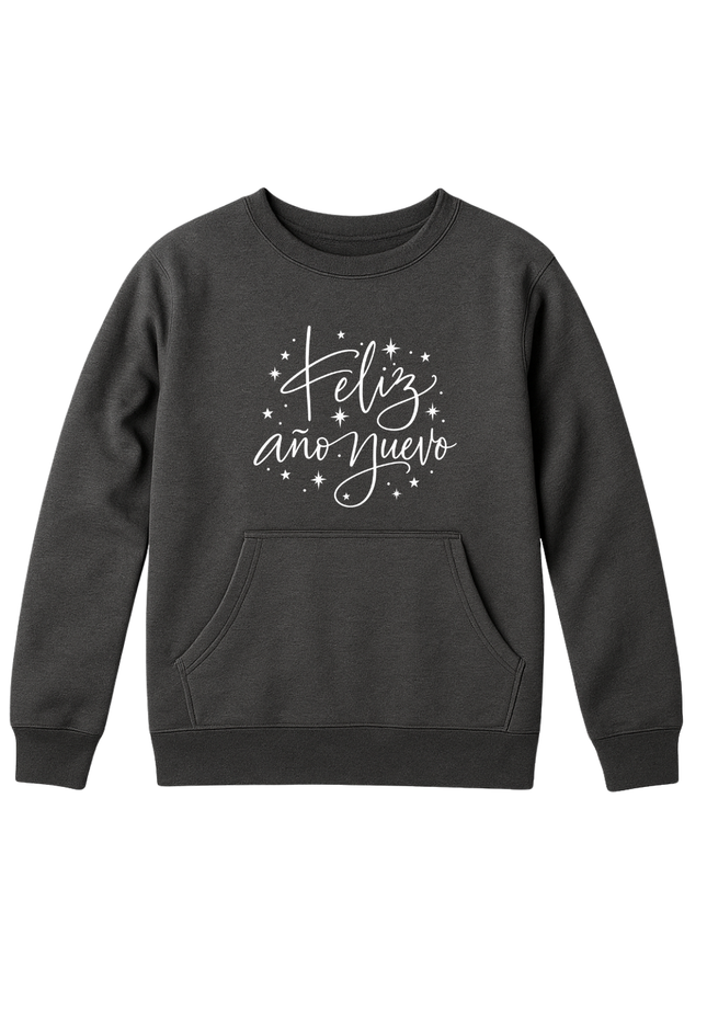 Sudadera afelpada Unisex. Feliz Año nuevo estrellas