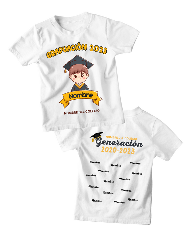 Playera Kids personalizada. Graduación toga