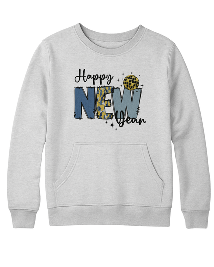 Sudadera afelpada Unisex. Happy New Year disco