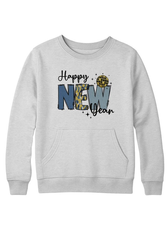 Sudadera afelpada Unisex. Happy New Year disco