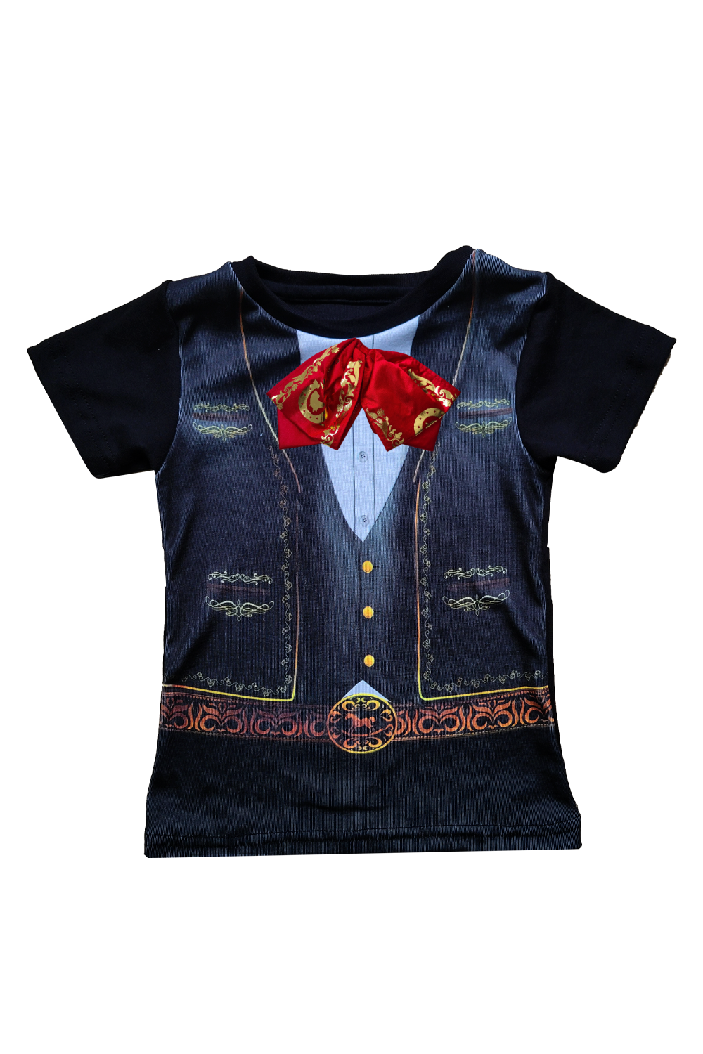 Playera Kids unisex 2-14 años mc. Charro mexicano moño real