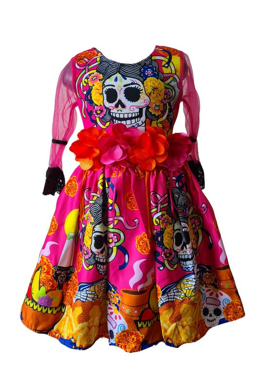 Vestido ampon 2 a 8 años. Catrina Fiusha