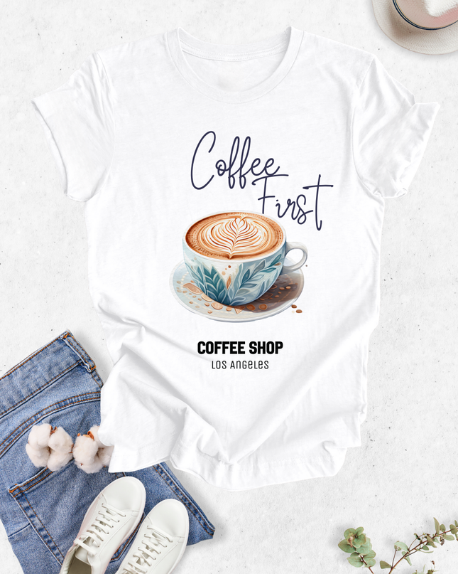 Blusa dama manga corta. Coffee Los Angeles