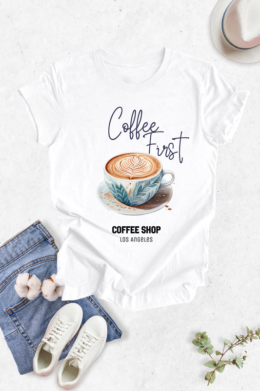 Blusa dama manga corta. Coffee Los Angeles