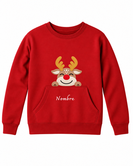 Sudadera afelpada Unisex. Reno Nombre