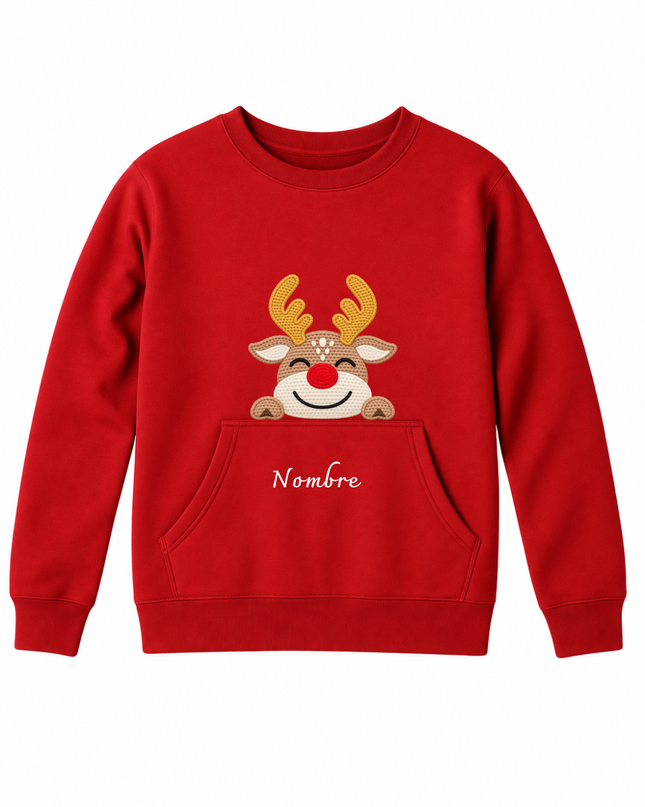 Sudadera afelpada Unisex. Reno Nombre