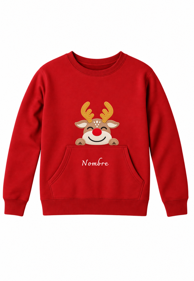 Sudadera afelpada Unisex. Reno Nombre