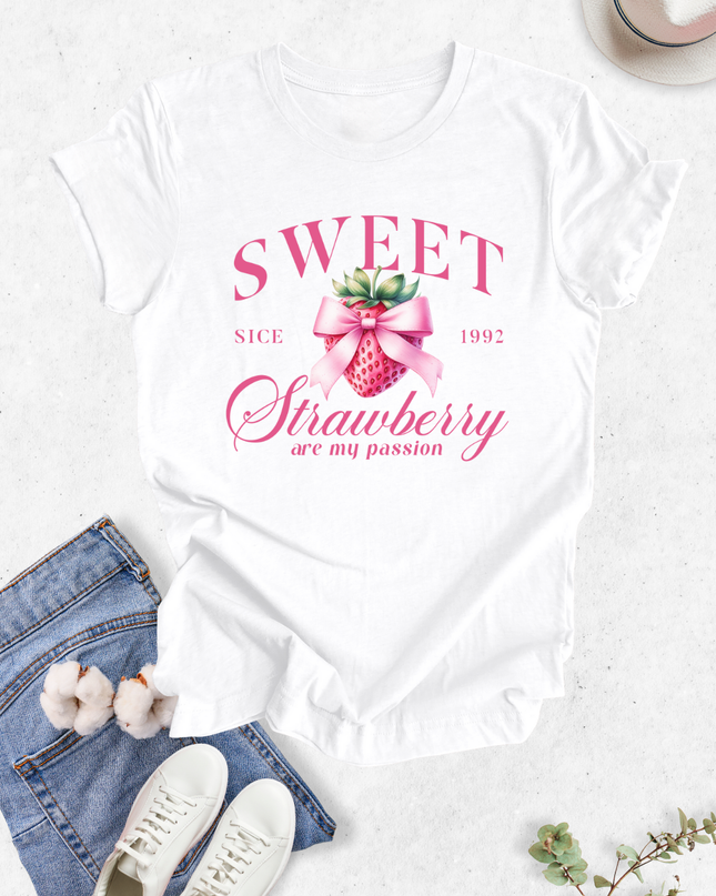 Blusa dama manga corta. Sweet Strawberry