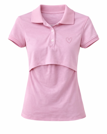 Blusa lactancia Tipo Polo. Pink