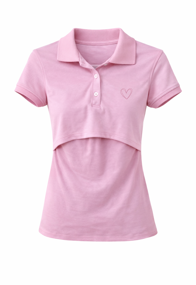 Blusa lactancia Tipo Polo. Pink