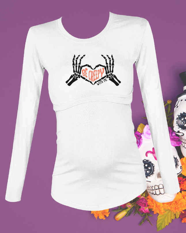 Blusa maternidad-lactancia ml estampada. Be Creepy