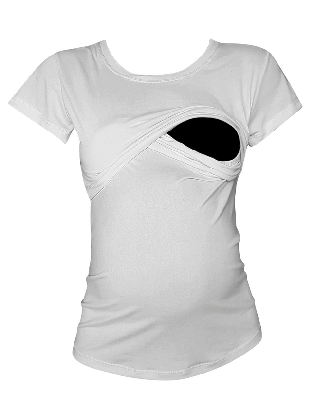 Blusa maternidad-lactancia. Blanco