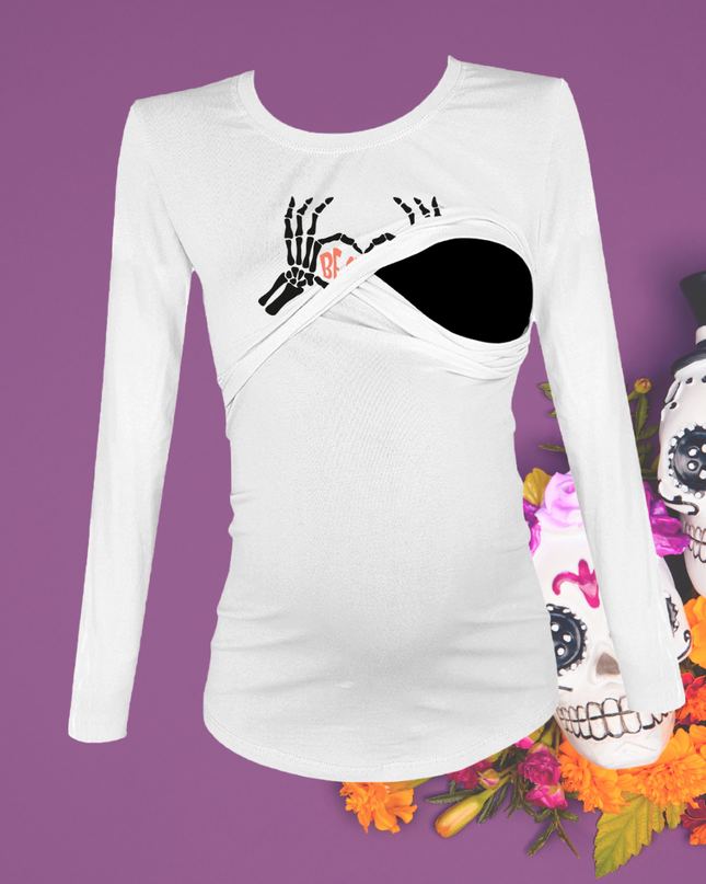 Blusa maternidad-lactancia ml estampada. Be Creepy