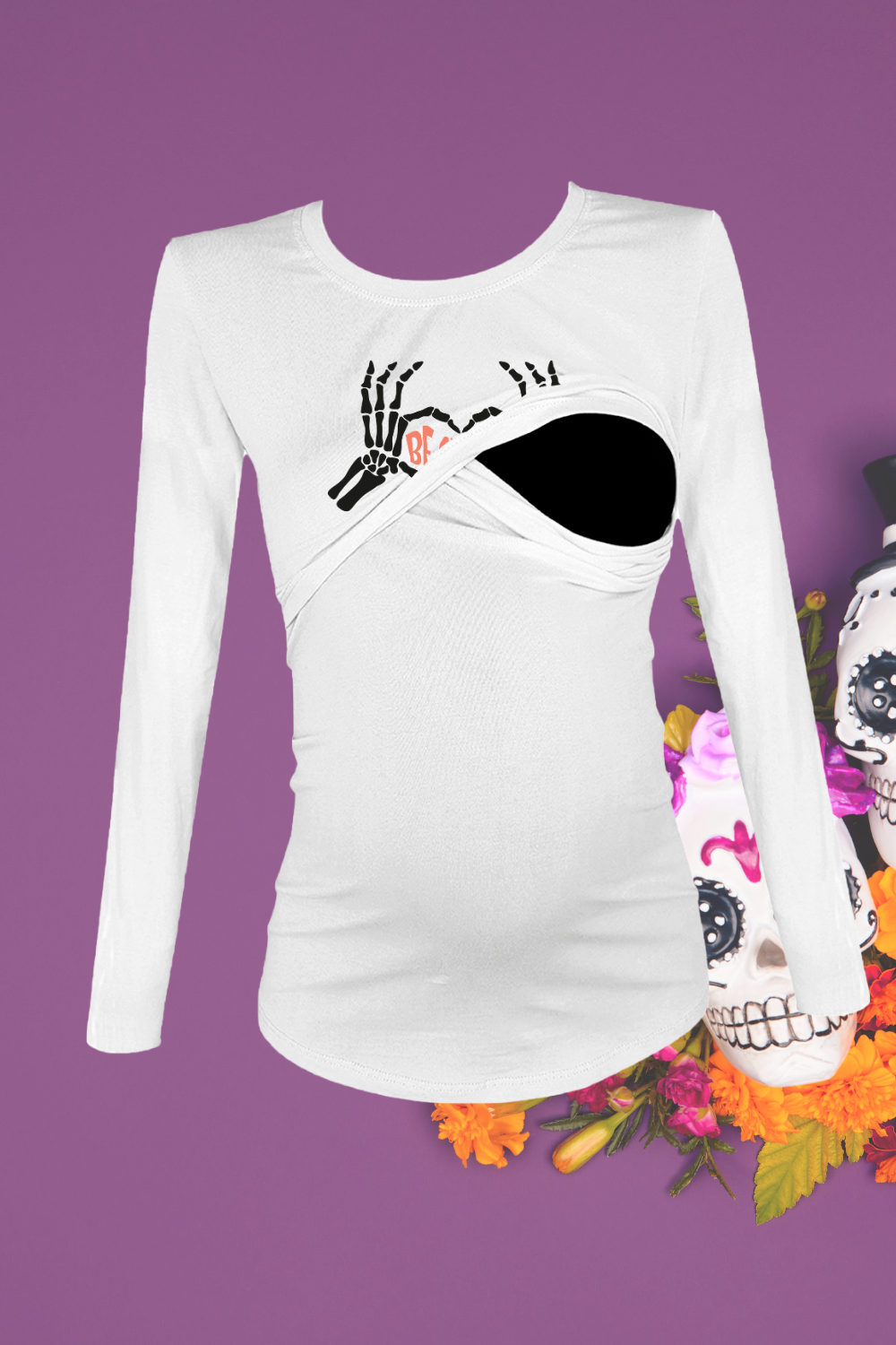 Blusa maternidad-lactancia ml estampada. Be Creepy