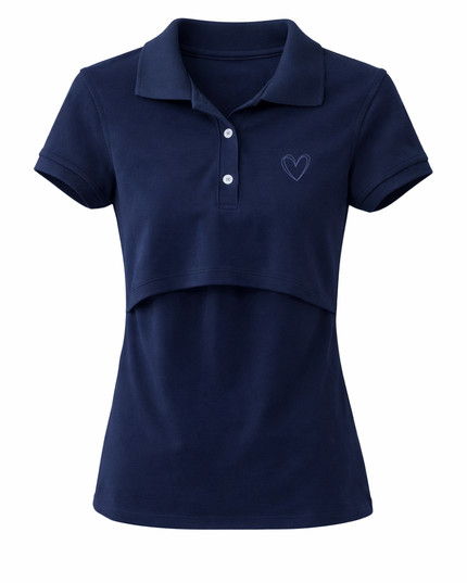 Blusa lactancia Tipo Polo. Marino