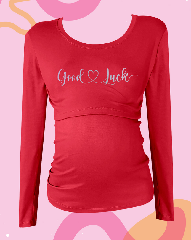 Blusa maternidad-lactancia Manga Larga. Good luck