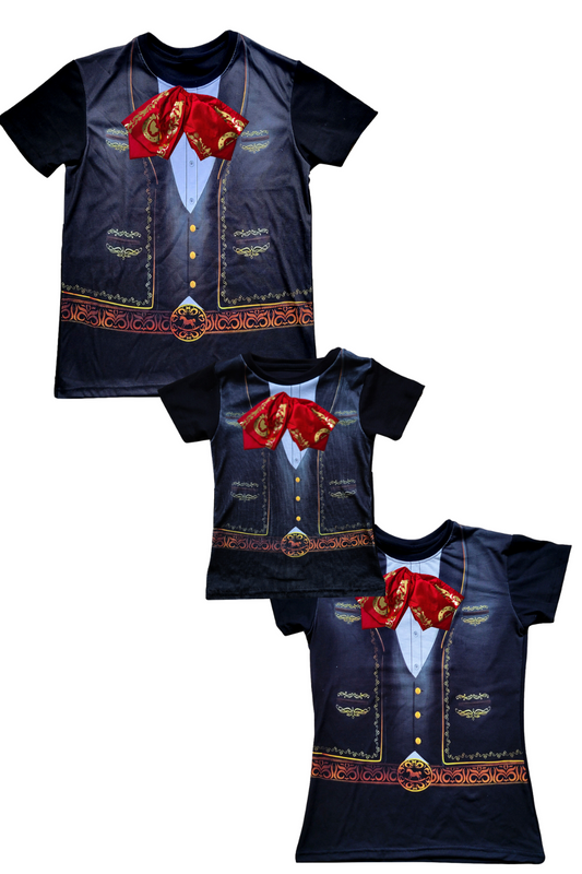 Playera Kids unisex 2-14 años mc. Charro mexicano moño real