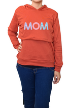 Sudadera ligera capucha estampada Lactancia. MOM LOVING