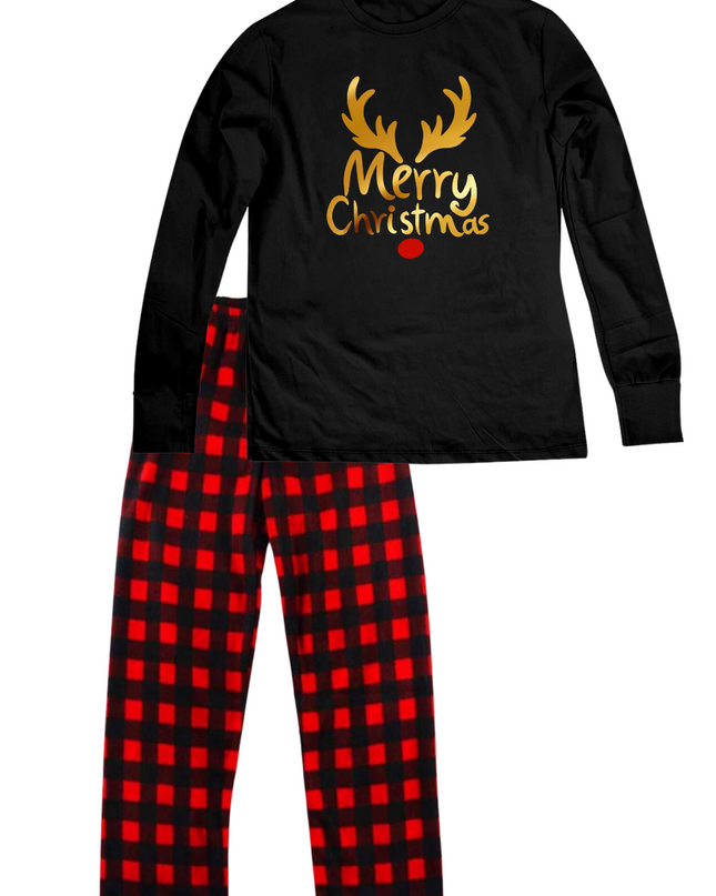 Pijama Caballero. Merry Christmas dorado