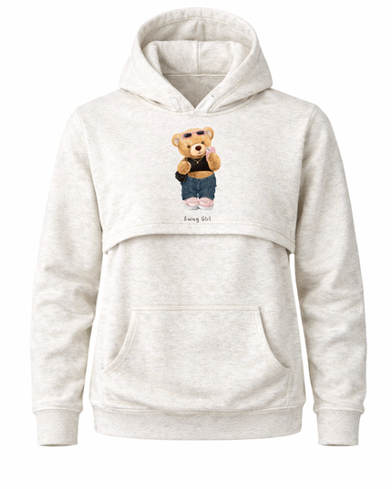 Sudadera afelpada capucha Lactancia. Bear movil