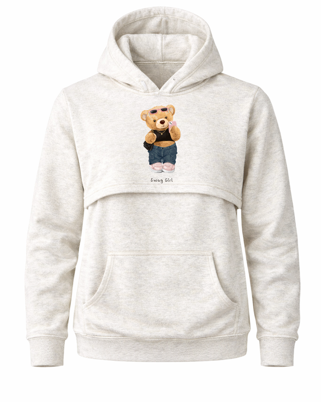 Sudadera afelpada capucha Lactancia. Bear movil