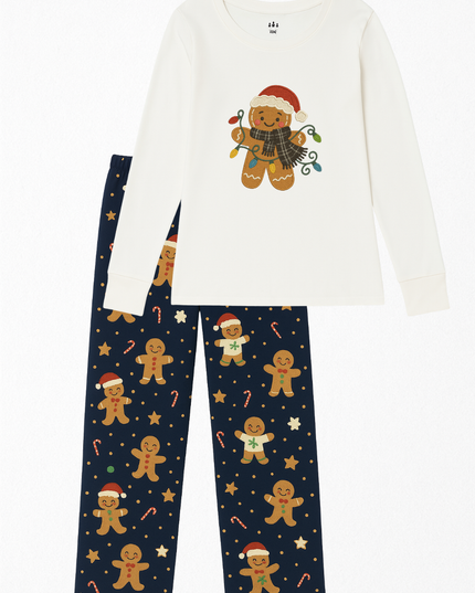 Pijama Flanel Dama. Galleta Jengibre caramelos