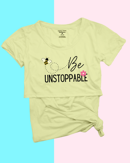 Blusa maternidad-lactancia mc estampada. Be unstoppable
