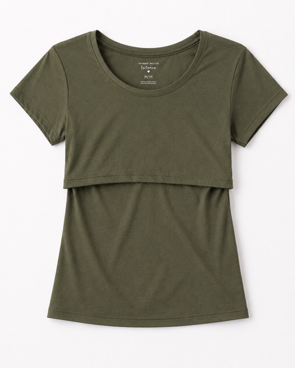 Blusa lactancia básica. Olive