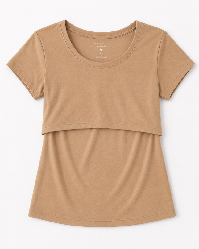 Blusa lactancia básica. Arena