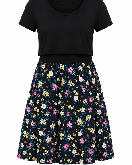 Vestido de lactancia Florencia. Negro