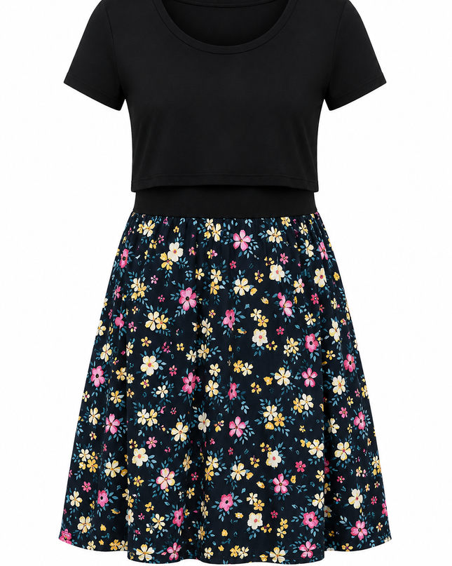 Vestido de lactancia Florencia. Negro
