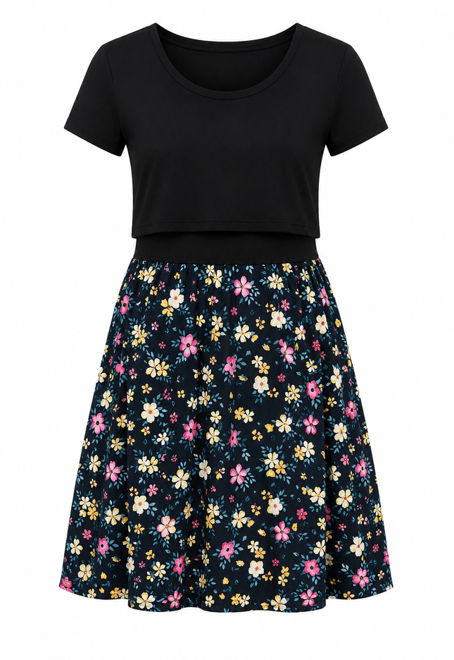 Vestido de lactancia Florencia. Negro