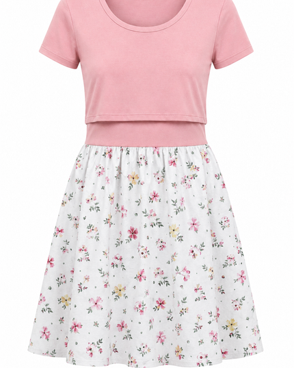Vestido de lactancia Florencia. Rosa claro