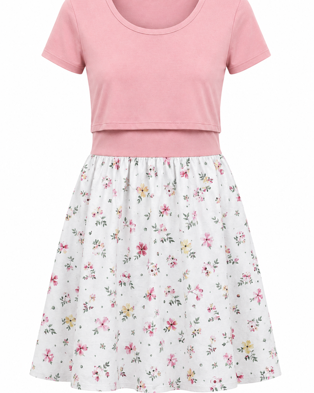 Vestido de lactancia Florencia. Rosa claro