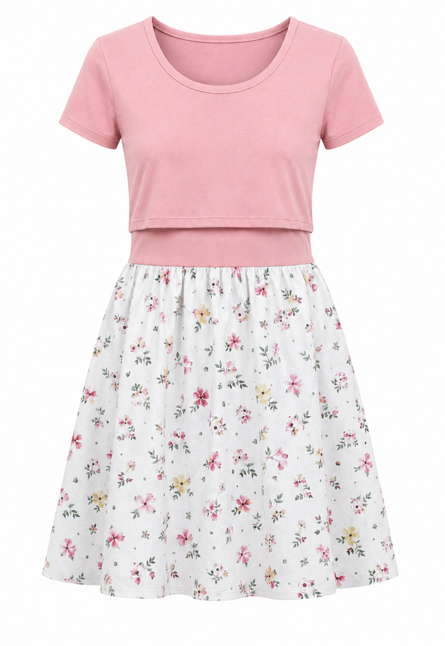 Vestido de lactancia Florencia. Rosa claro