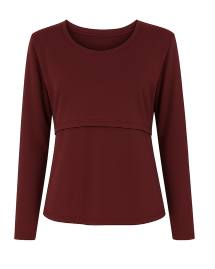Blusa lactancia Manga Larga. Vino