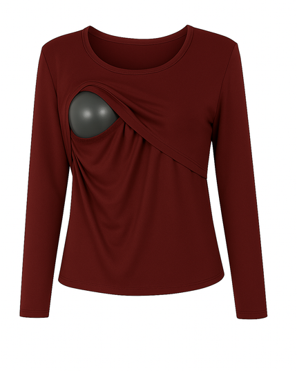 Blusa lactancia Manga Larga. Vino