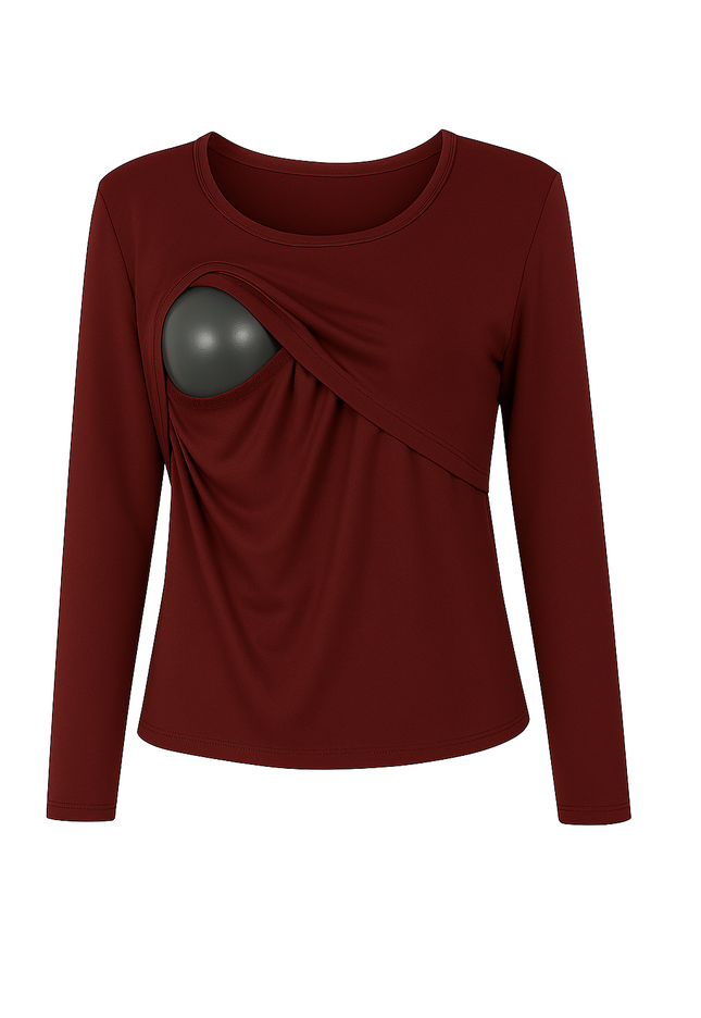 Blusa lactancia Manga Larga. Vino