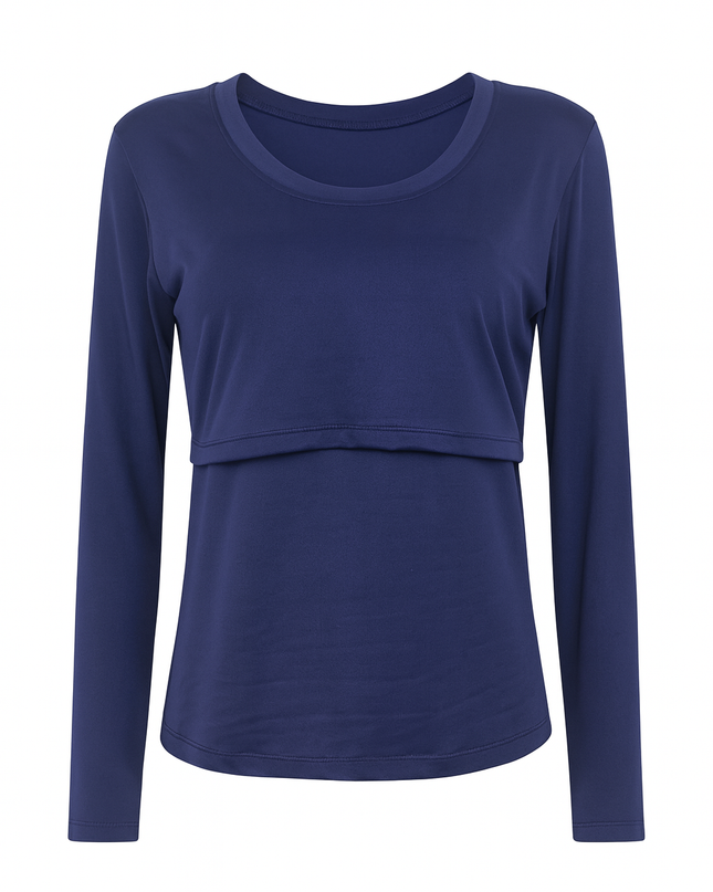 Blusa lactancia Manga Larga. Marino