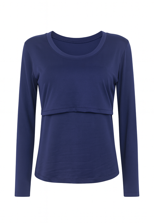 Blusa lactancia Manga Larga. Marino